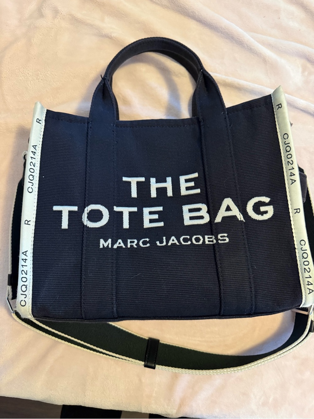 Marc Jacobs Navy and White The Tote Bag